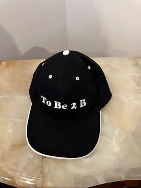 Black Baseball Hat with White Embroidery unisex